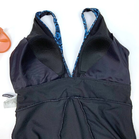 Miraclesuit - Paillette Odyssey One Piece Swimsuit Blue Beach Resort Sz 12 - Picture 10 of 16